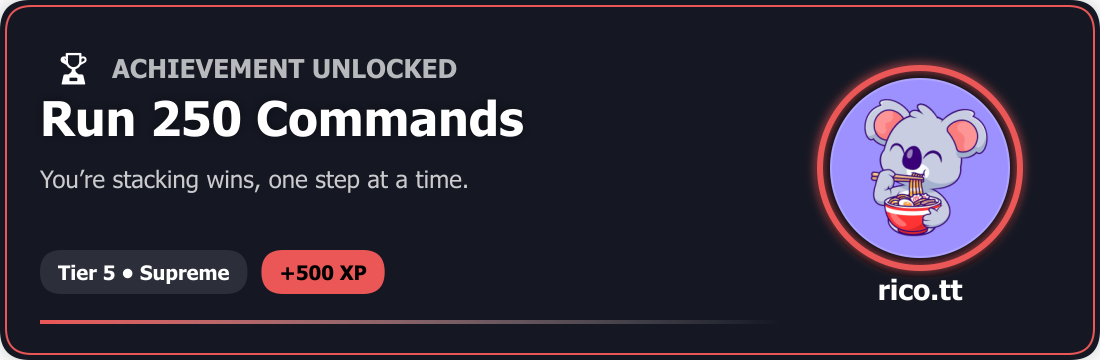 Command achievements preview